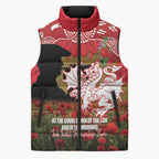 Personalised Dragons Rugby ANZAC Day Sleeveless Puffer Jacket Last Post Poppy We Will Remember Them