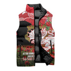 Personalised Dragons Rugby ANZAC Day Sleeveless Puffer Jacket Last Post Poppy We Will Remember Them