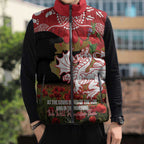 Personalised Dragons Rugby ANZAC Day Sleeveless Puffer Jacket Last Post Poppy We Will Remember Them