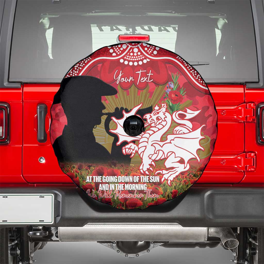 Personalised Dragons Rugby ANZAC Day Spare Tire Cover Last Post Poppy We Will Remember Them