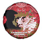 Personalised Dragons Rugby ANZAC Day Spare Tire Cover Last Post Poppy We Will Remember Them