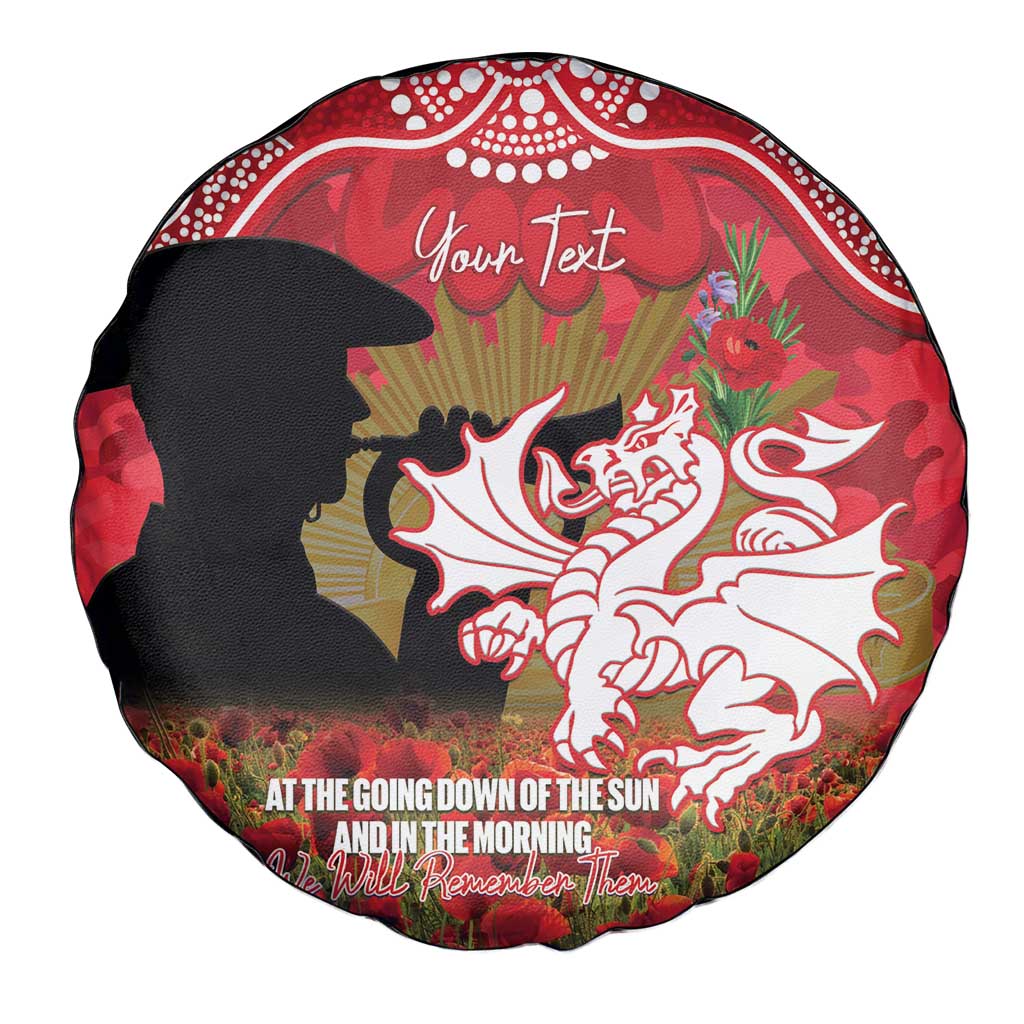 Personalised Dragons Rugby ANZAC Day Spare Tire Cover Last Post Poppy We Will Remember Them
