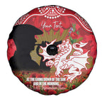 Personalised Dragons Rugby ANZAC Day Spare Tire Cover Last Post Poppy We Will Remember Them