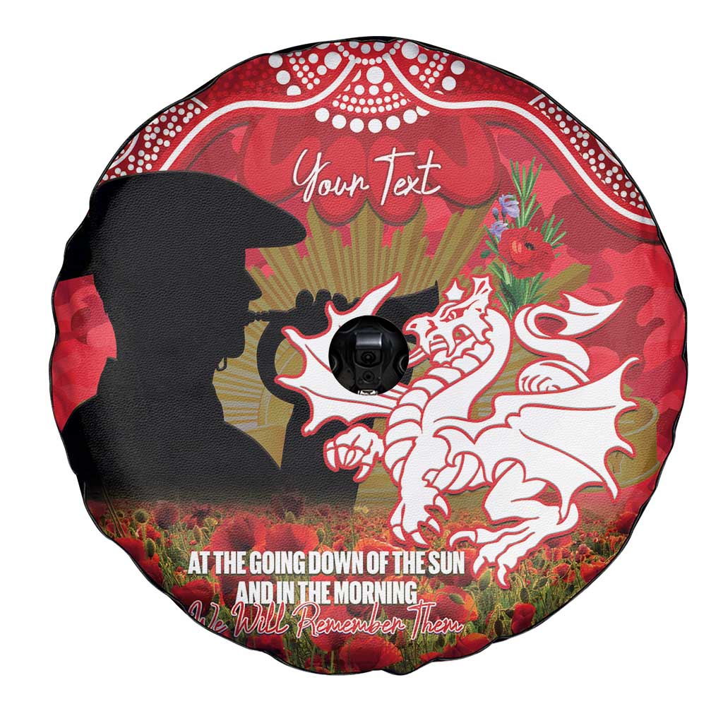Personalised Dragons Rugby ANZAC Day Spare Tire Cover Last Post Poppy We Will Remember Them