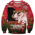 Personalised Dragons Rugby ANZAC Day Sweatshirt Last Post Poppy We Will Remember Them