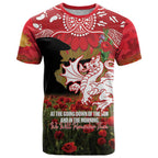 Personalised Dragons Rugby ANZAC Day T Shirt Last Post Poppy We Will Remember Them