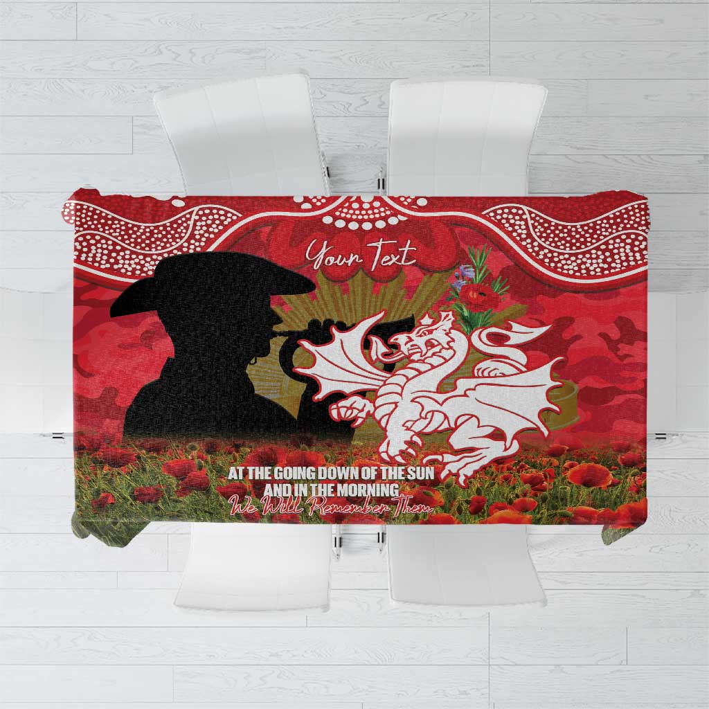 Personalised Dragons Rugby ANZAC Day Tablecloth Last Post Poppy We Will Remember Them
