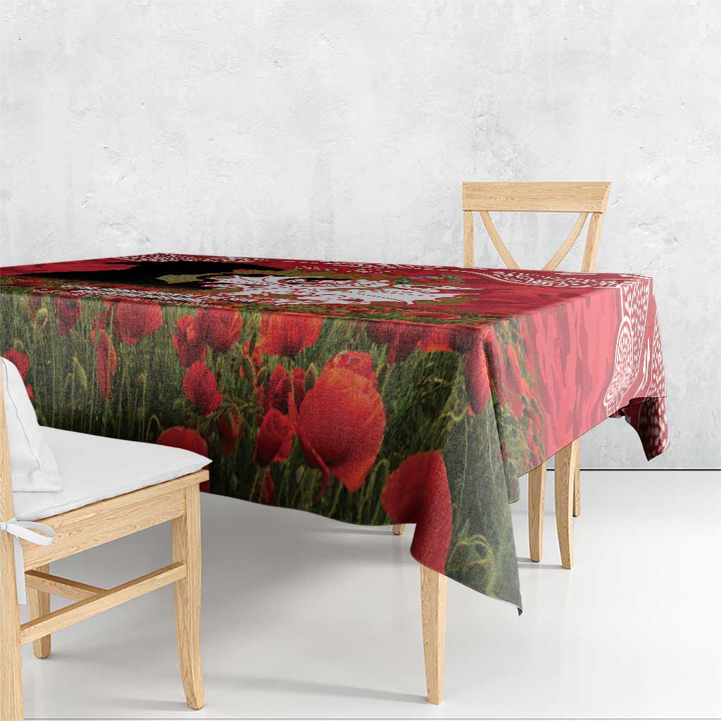Personalised Dragons Rugby ANZAC Day Tablecloth Last Post Poppy We Will Remember Them