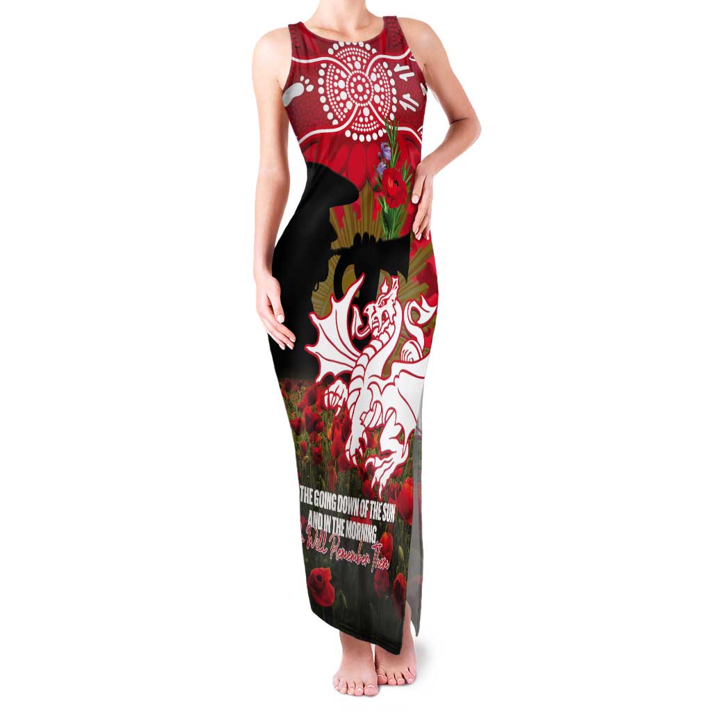 Personalised Dragons Rugby ANZAC Day Tank Maxi Dress Last Post Poppy We Will Remember Them