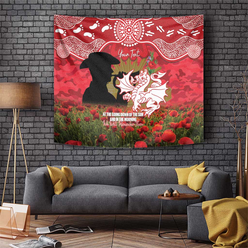 Personalised Dragons Rugby ANZAC Day Tapestry Last Post Poppy We Will Remember Them