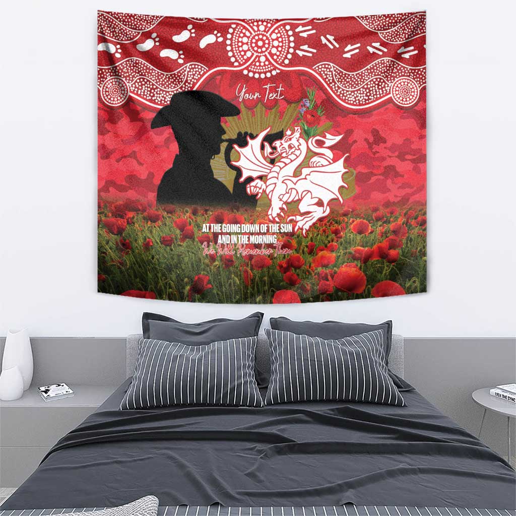 Personalised Dragons Rugby ANZAC Day Tapestry Last Post Poppy We Will Remember Them