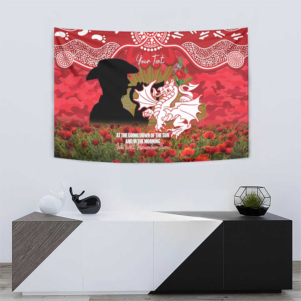 Personalised Dragons Rugby ANZAC Day Tapestry Last Post Poppy We Will Remember Them