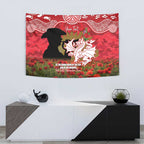 Personalised Dragons Rugby ANZAC Day Tapestry Last Post Poppy We Will Remember Them