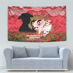 Personalised Dragons Rugby ANZAC Day Tapestry Last Post Poppy We Will Remember Them