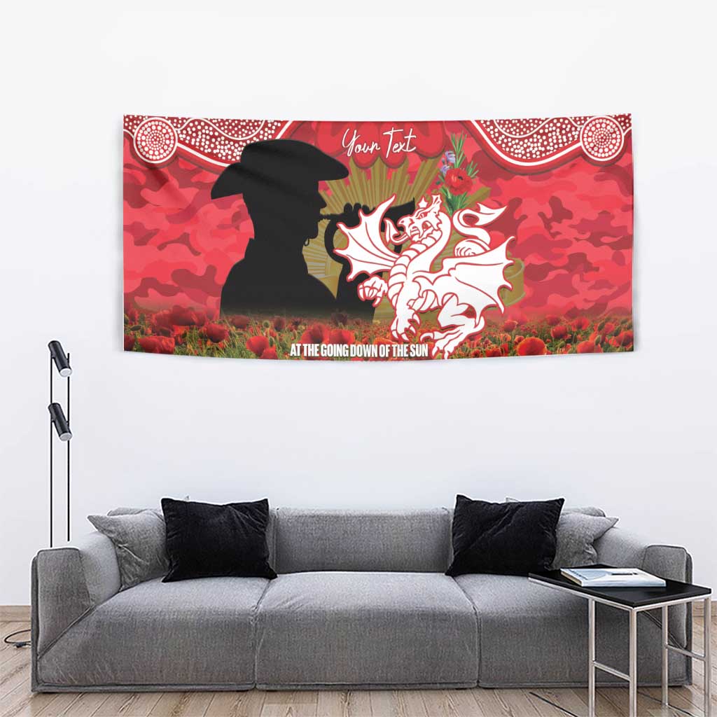 Personalised Dragons Rugby ANZAC Day Tapestry Last Post Poppy We Will Remember Them