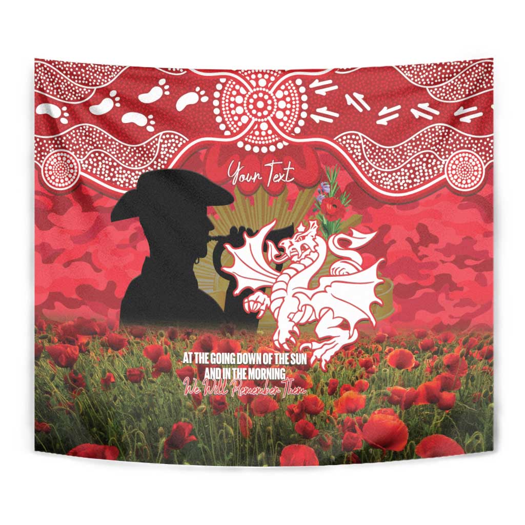 Personalised Dragons Rugby ANZAC Day Tapestry Last Post Poppy We Will Remember Them