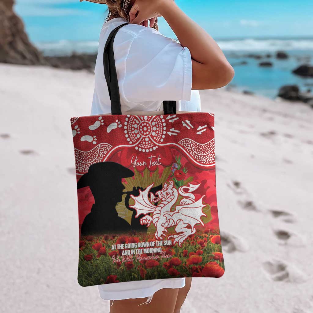 Personalised Dragons Rugby ANZAC Day Tote Bag Last Post Poppy We Will Remember Them