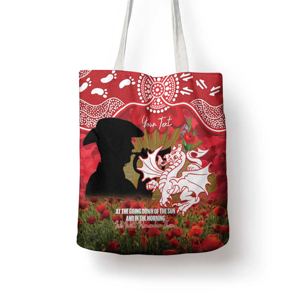 Personalised Dragons Rugby ANZAC Day Tote Bag Last Post Poppy We Will Remember Them