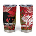 Personalised Dragons Rugby ANZAC Day Tumbler Cup Last Post Poppy We Will Remember Them