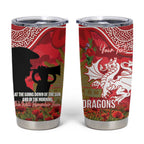 Personalised Dragons Rugby ANZAC Day Tumbler Cup Last Post Poppy We Will Remember Them