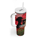 Personalised Dragons Rugby ANZAC Day Tumbler With Handle Last Post Poppy We Will Remember Them