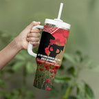 Personalised Dragons Rugby ANZAC Day Tumbler With Handle Last Post Poppy We Will Remember Them