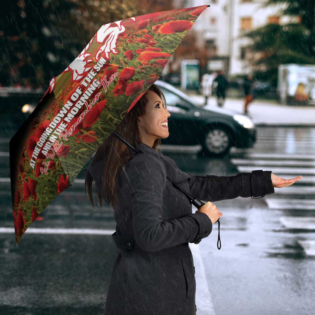 Personalised Dragons Rugby ANZAC Day Umbrella Last Post Poppy We Will Remember Them