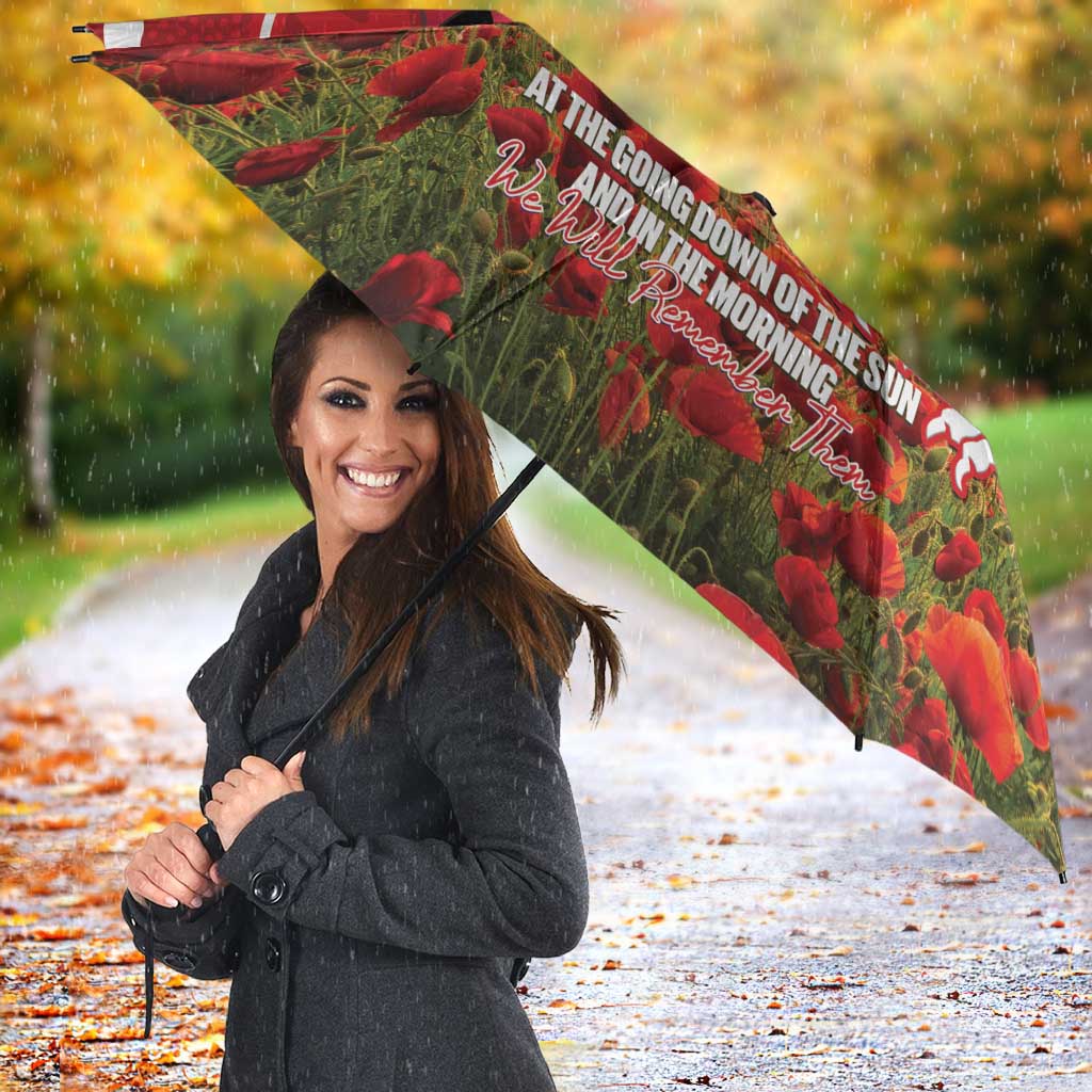 Personalised Dragons Rugby ANZAC Day Umbrella Last Post Poppy We Will Remember Them