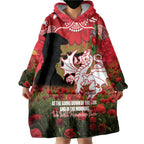 Personalised Dragons Rugby ANZAC Day Wearable Blanket Hoodie Last Post Poppy We Will Remember Them