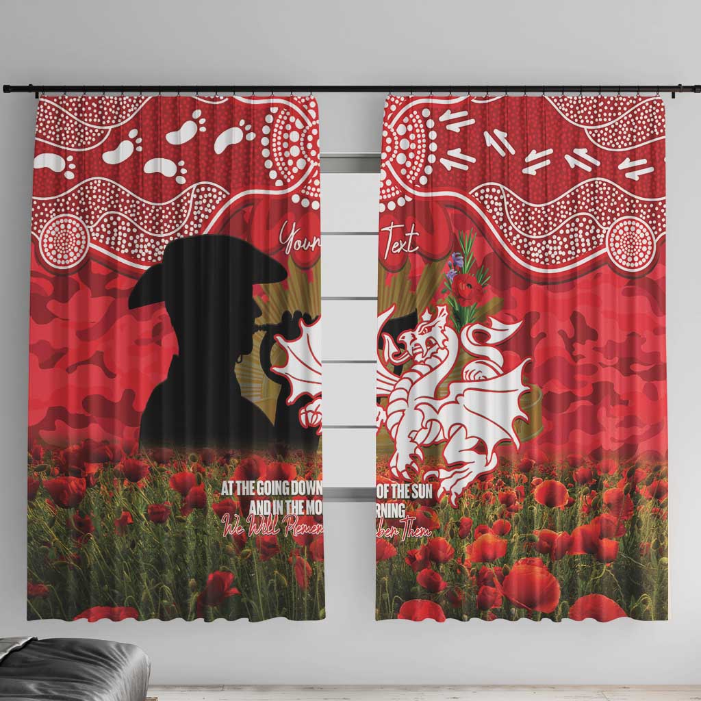 Personalised Dragons Rugby ANZAC Day Window Curtain Last Post Poppy We Will Remember Them