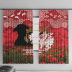 Personalised Dragons Rugby ANZAC Day Window Curtain Last Post Poppy We Will Remember Them
