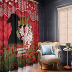Personalised Dragons Rugby ANZAC Day Window Curtain Last Post Poppy We Will Remember Them