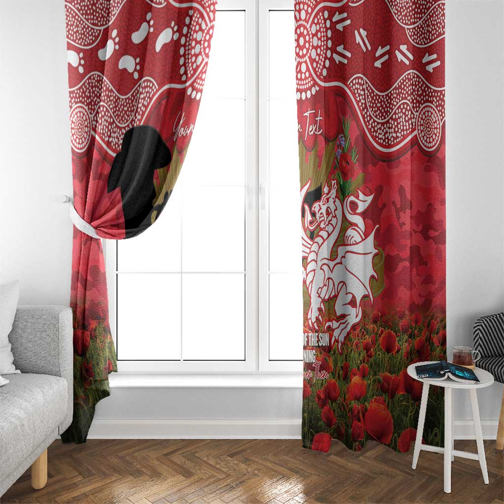 Personalised Dragons Rugby ANZAC Day Window Curtain Last Post Poppy We Will Remember Them