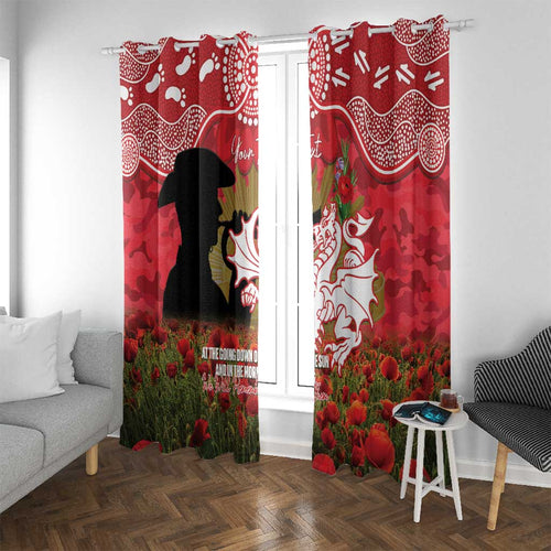 Personalised Dragons Rugby ANZAC Day Window Curtain Last Post Poppy We Will Remember Them