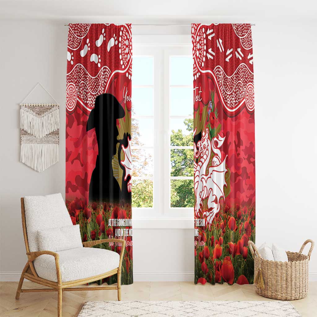 Personalised Dragons Rugby ANZAC Day Window Curtain Last Post Poppy We Will Remember Them