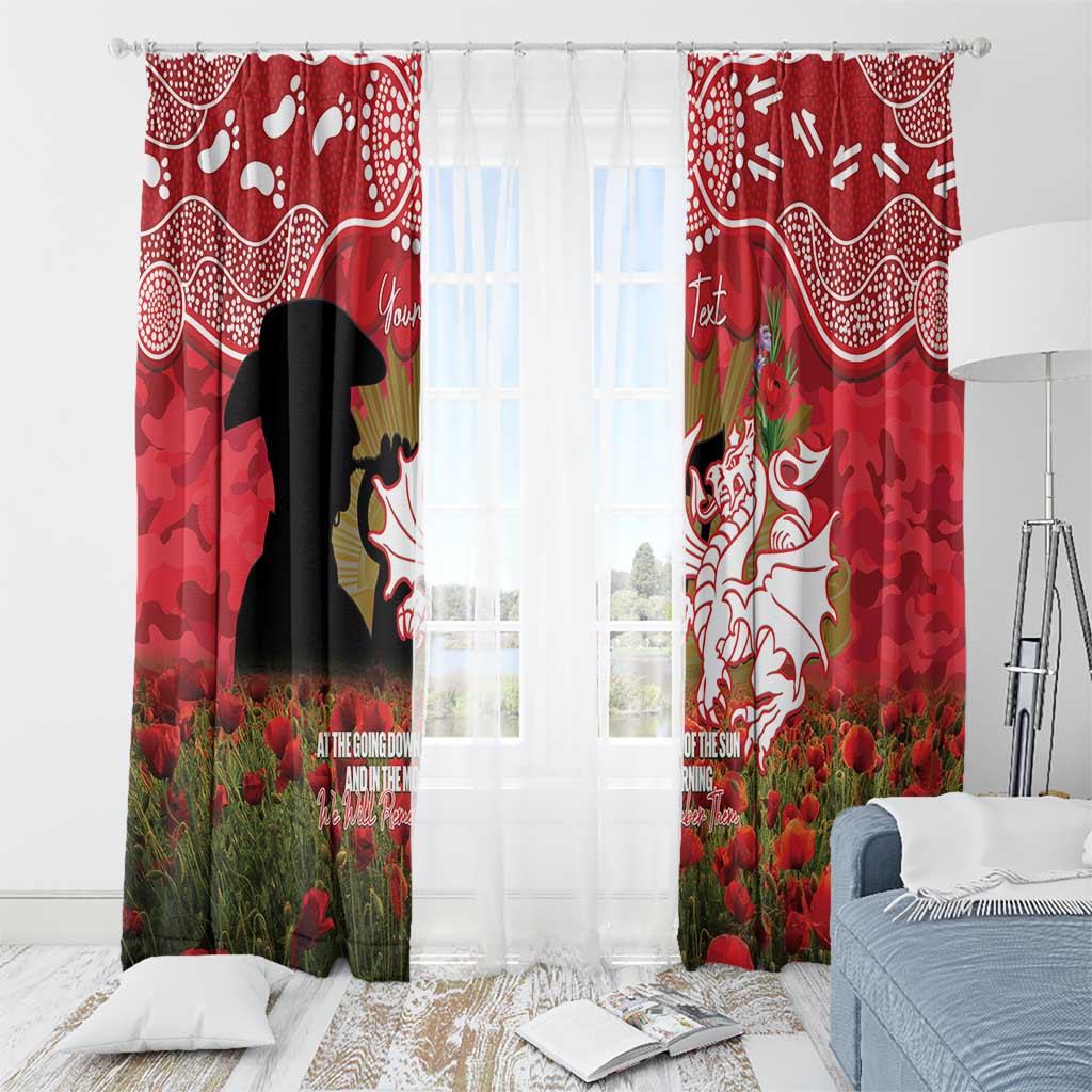 Personalised Dragons Rugby ANZAC Day Window Curtain Last Post Poppy We Will Remember Them