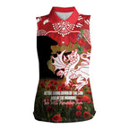 Personalised Dragons Rugby ANZAC Day Women Sleeveless Polo Shirt Last Post Poppy We Will Remember Them