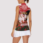 Personalised Dragons Rugby ANZAC Day Women Sleeveless Polo Shirt Last Post Poppy We Will Remember Them