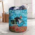 Personalised Sharks Rugby ANZAC Day Laundry Basket Last Post Poppy We Will Remember Them