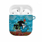 Personalised Sharks Rugby ANZAC Day AirPods Case Last Post Poppy We Will Remember Them