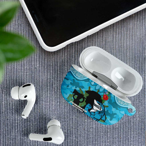 Personalised Sharks Rugby ANZAC Day AirPods Case Last Post Poppy We Will Remember Them