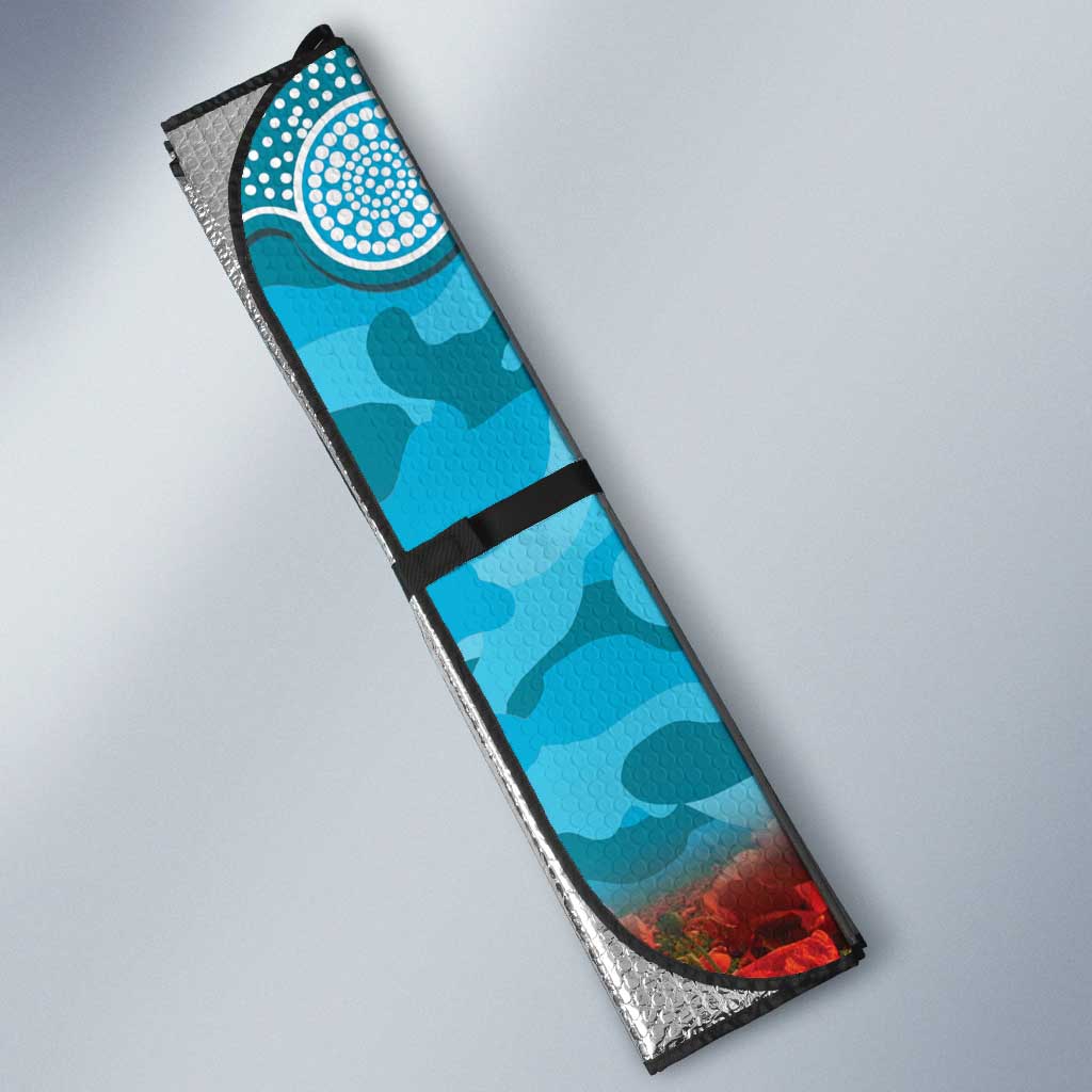 Personalised Sharks Rugby ANZAC Day Auto Sun Shade Last Post Poppy We Will Remember Them