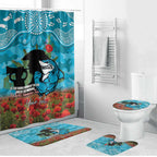 Personalised Sharks Rugby ANZAC Day Bathroom Set Last Post Poppy We Will Remember Them