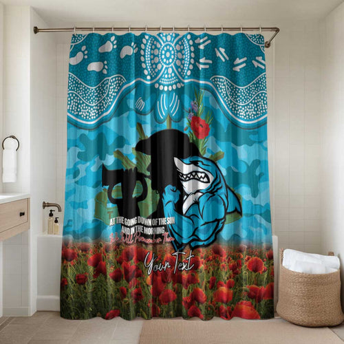 Personalised Sharks Rugby ANZAC Day Bathroom Set Last Post Poppy We Will Remember Them