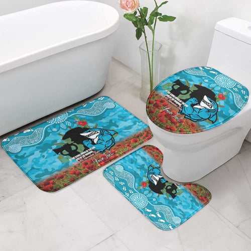 Personalised Sharks Rugby ANZAC Day Bathroom Set Last Post Poppy We Will Remember Them