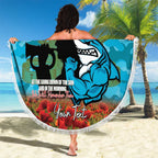 Personalised Sharks Rugby ANZAC Day Beach Blanket Last Post Poppy We Will Remember Them
