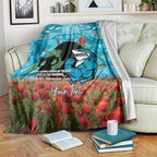 Personalised Sharks Rugby ANZAC Day Blanket Last Post Poppy We Will Remember Them