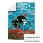 Personalised Sharks Rugby ANZAC Day Blanket Last Post Poppy We Will Remember Them