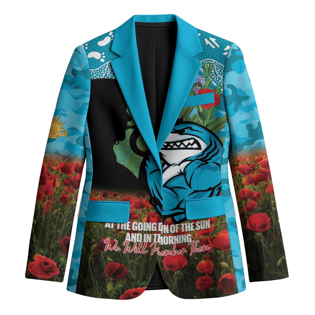 Personalised Sharks Rugby ANZAC Day Blazer Last Post Poppy We Will Remember Them