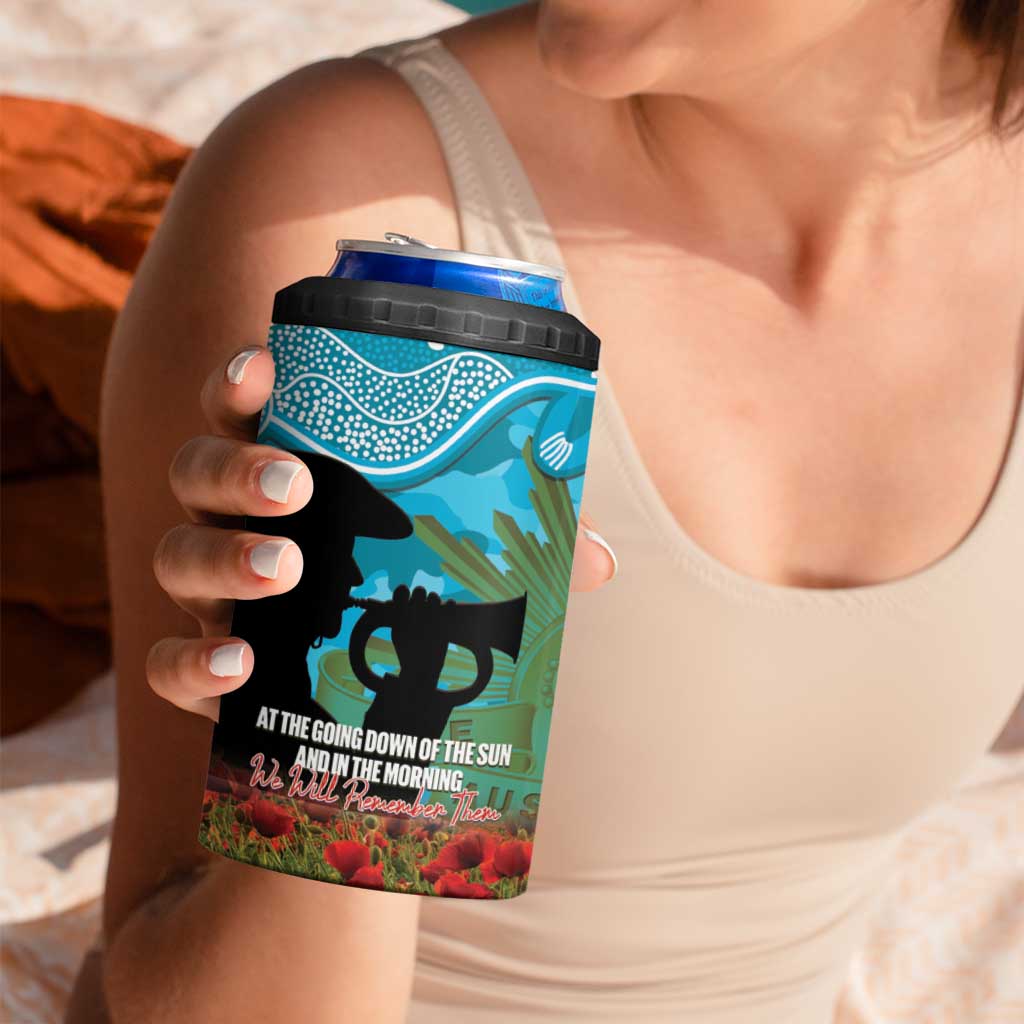 Personalised Sharks Rugby ANZAC Day 4 in 1 Can Cooler Tumbler Last Post Poppy We Will Remember Them